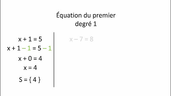 Équation du premier degré 1